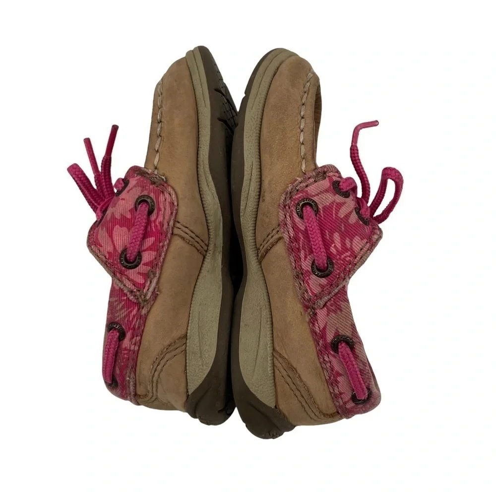 Sperry Pink Leather Intrepid Jr Boat Shoes Size 6 Toddler Girl's